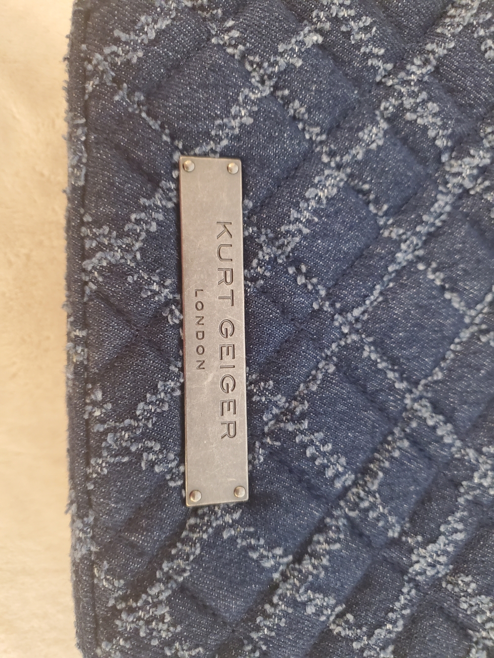 Kurt Geiger Denim Quilted Crossbody Bag - Picture 3 of 9